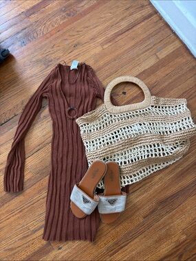 l*space Ribbed Mini Dress and shoes